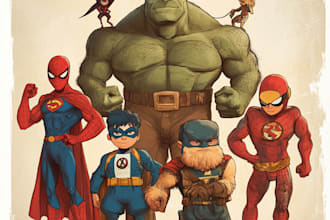 make a superhero character in desing as any comic style