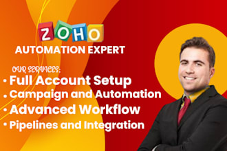 setup zoho automation, zoho crm, zoho one books with zapier automation for you