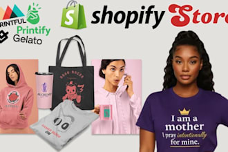 setup etsy shopify pod store with printify printful gelato teespring redbubble
