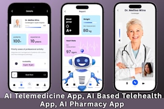 develop ai telemedicine app, ai based telehealth app, ai pharmacy app