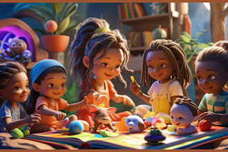 draw awesome children storybook illustrations and covers designs for KDP