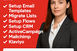 setup email template migrate lists flows CRM activecampaign mailchimp klaviyo