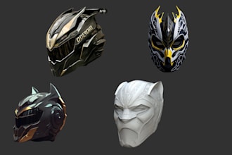 3d mask 3d helmet cosplay helmet mask model custom 3d mask helmet stl model