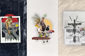 make a vintage paper digital collage art fast