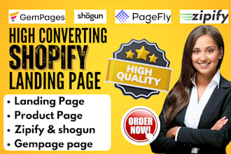 build converting shopify dropshipping, landing page with gempages pagefly shogun