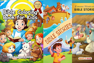 illustrate bible theme children story book illustration kids short bible stories