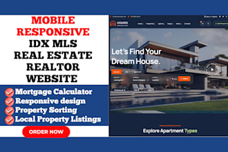 design realtor agent real estate website with idx mls integration in wordpress