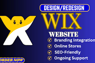design wix landing page, wix website, wix redesign, wix online store and SEO