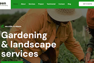 design gardening website landscaping farming plant website in wix or wordpress