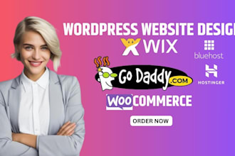 design wordpress website ionos hostinger bluehost godaddy wix with elementor pro