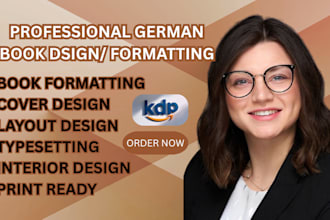 design german book typesetting, paperback formatting book cover for amazon kdp