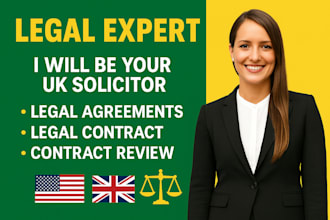 be your UK solicitor for legal agreements, legal contract, contract review