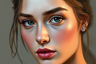 draw digital realistic oil portrait painting