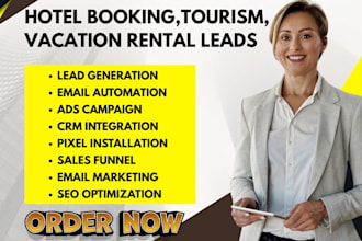 generate hotel booking travel aviation vacation rental booking travel leads