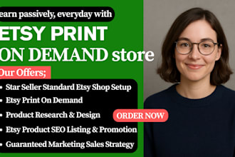 setup fast etsy star seller shop for print on demand and winning digital product