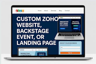 design zoho sites, zoho landing page, zoho commerce, zoho backstage, zoho CRM