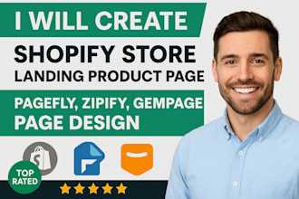 create shopify store landing product page pagefly zipify gempage page builder