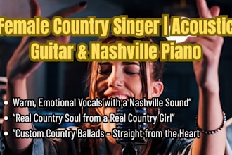 sing country ballad music with acoustic guitar, country nashville piano singer