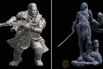 sculpt, 3d printing 3d model miniature 3d character action figure warhammer stl