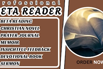 beta read sermon christianity prayer journal memoir novel with critique feedback