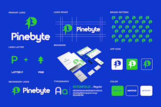 do modern logo design with brand identity, brand style guides, branding kit