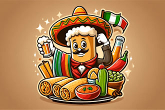 design awesome mexican food logo with express delivery