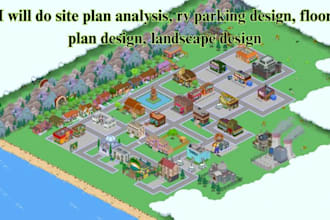 do site plan analysis, rv parking design, floor plan design, landscape design