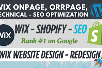do wix shopify wordpress onpage offpage seo optimization with design redesign