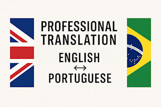 professionally translate english and brazilian portuguese texts