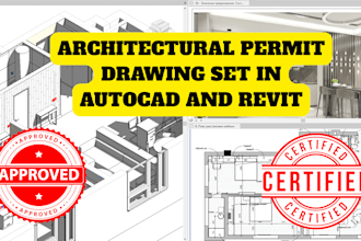 do architectural permit drawing set in autocad and revit