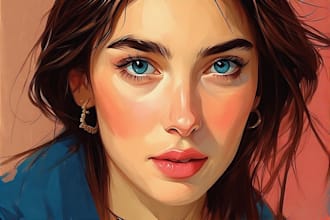 draw hyper realistic digital portrait painting