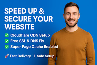setup cloudflare for CDN, caching, SSL, and resolve website issues