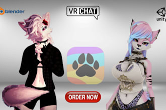 custom vrchat avatar furry avatar 3d model fursona vrc avatar furry nsfw anime