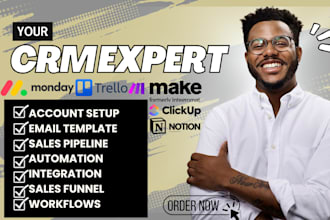 setup notion template make com fix crm trello clickup monday crm automation
