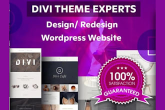 create divi wordpress website,divi website design or redesign with divi theme