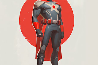 design premium superhero caricature character