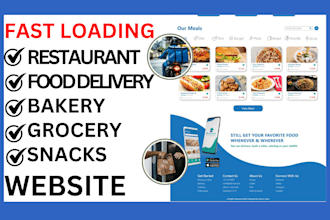 design food delivery website restaurant, grocery bakery website with booking