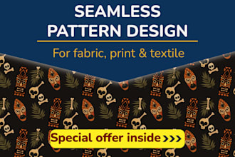 create seamless repeat vector pattern design for textile, fabric prints
