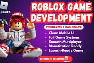 make a complete roblox game, roblox simulator game, roblox game development