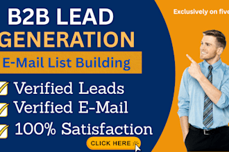 lead generation, web scraping, data scraping, web research and email list