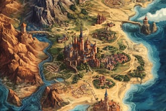 draw  fantasy map, site plan, plat map, site map, neighborhood and  fantasy map