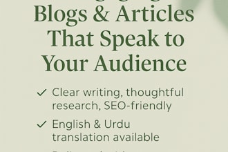 get well researched, easy to read articles that boost your content