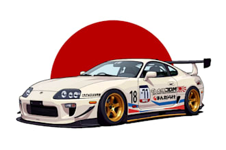 draw amazing cartoon car illustration for your car