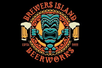 design high quality tiki bar mascot logo with creative concepts