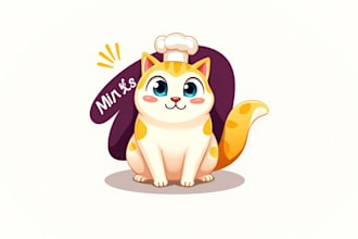 design cat mascot logo in high definition