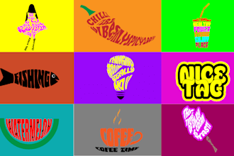 design typography word logo, tshirt design, in circle or any shape