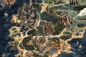design vector maps, event maps, fantasy festival maps