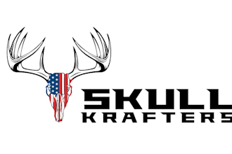 create a vintage deer skull business logo with vector file