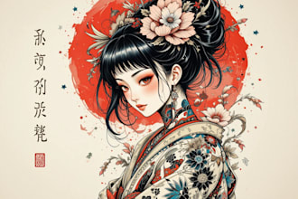 draw a tattoo design in japanese style