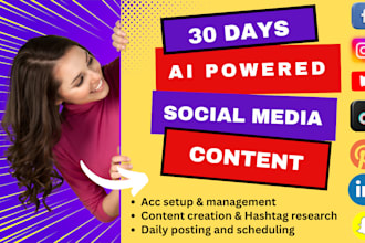 create a 30 day ai powered social media content system with branded posts
